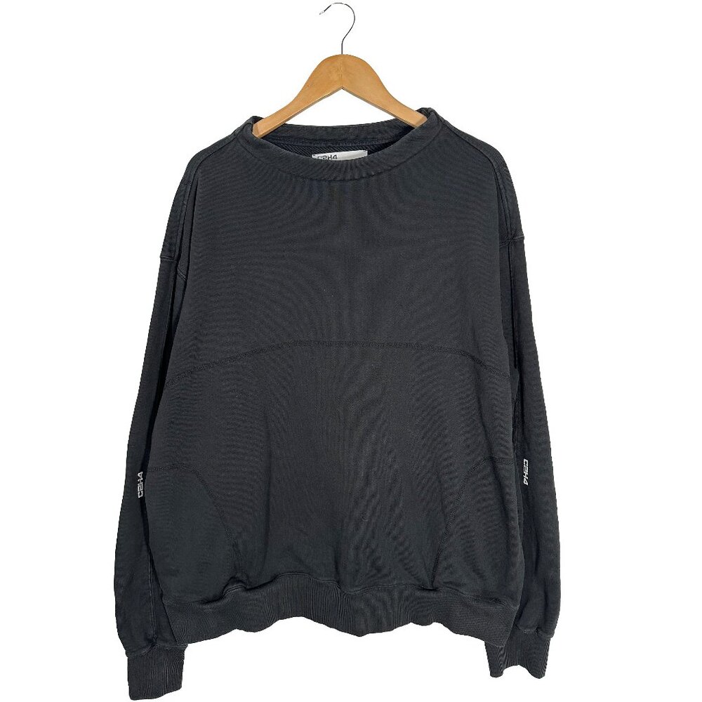 C2H4 Cotton Crewneck Sweatshirt Black Size XL